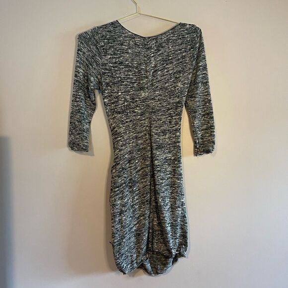 Max Studio Knit Scoop Neckline 3/4 Length Sleeve Faux Wrap Mini Dress | SZ S - Picture 6 of 12